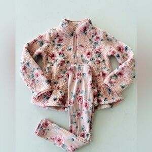Gymboree pink floral fleece pullover & legging set - 7